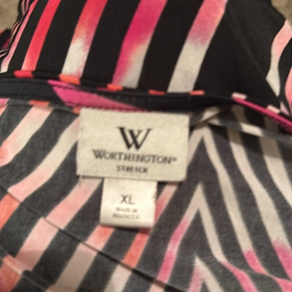 Worthington Tops | Worthington Stretch Scoop Neck Striped Blouse / Size XL - Picture 5 of 5